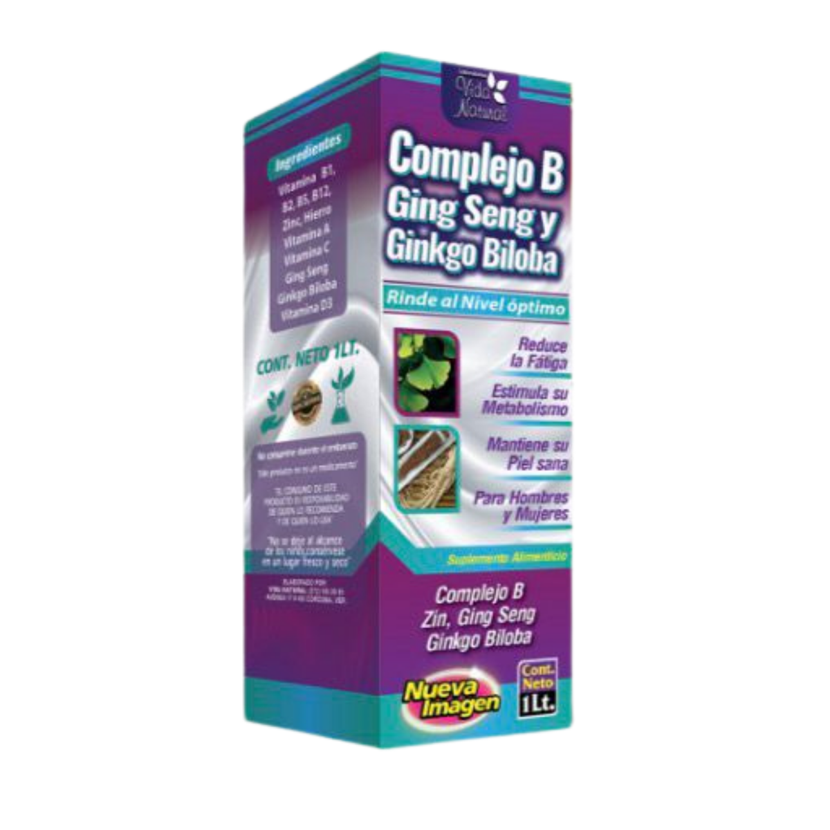 Tónico Complejo B, Ging Seng Y Ginkgo Biloba 1LT
