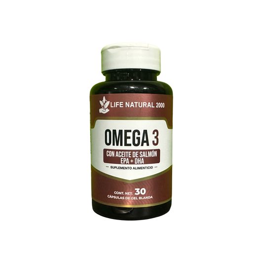 Omega 3 con Aceite de Salmón EPA + DHA Life Natural 2000 – 30 cápsulas
