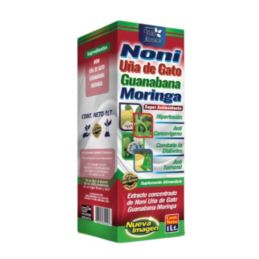 Tónico Noni, Uña De Gato, Guanábana Y Moringa 1LT