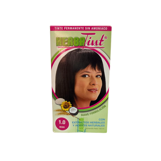 Tinte HERBATINT Permanente Sin Amoniaco Tono 1.0 Negro