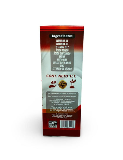 Tónico Sangre De Toro Hierro Y Vitaminas 1LT