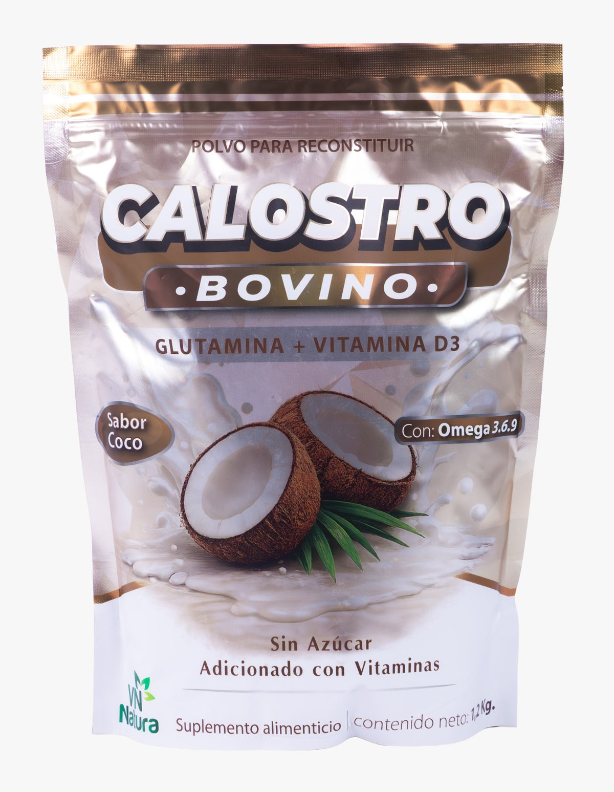Calostro Bovino con Glutamina y Vitamina D3 Sabor Coco — 1.2 kg