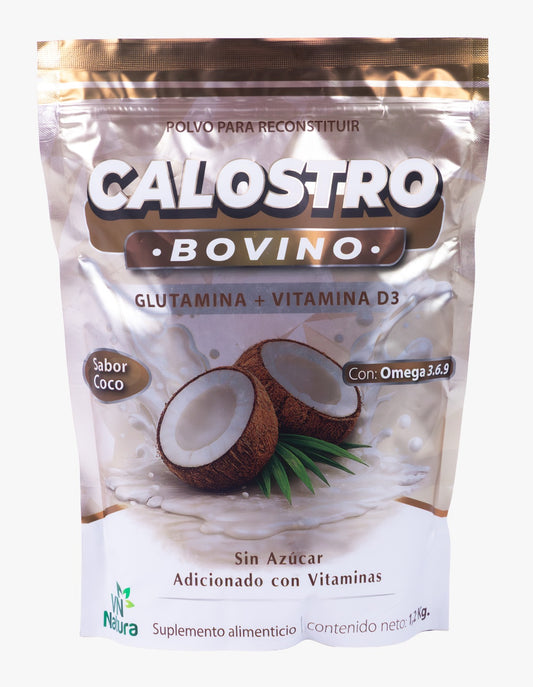Calostro Bovino con Glutamina y Vitamina D3 Sabor Coco — 1.2 kg